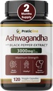 Ashwagandha capsules 3000 mg - 120 Vegan Cap Made with Organic Ashwagandha Powder and Root Extract. Gluten Free. Made in USA