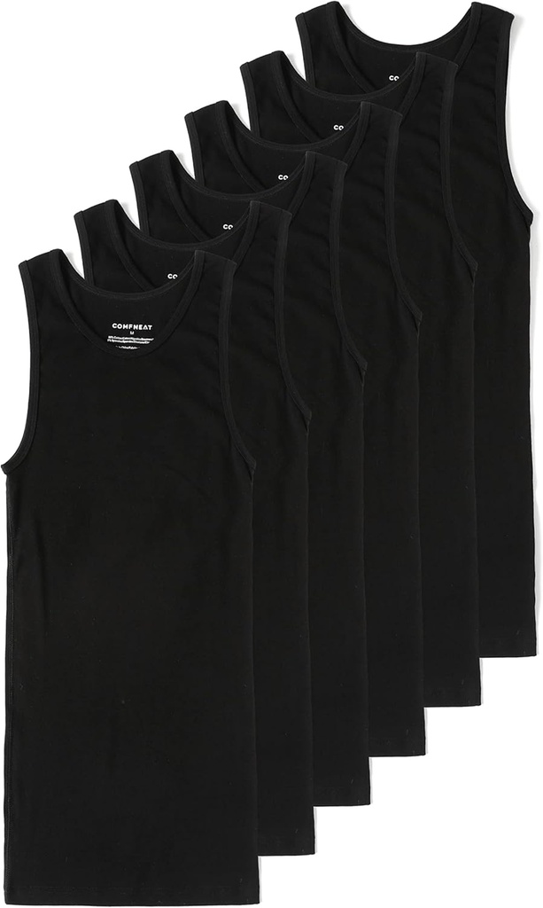 Camisetas A-Shirts 6-Pack Hombres Camisetas Tight Fit Tank Tops Cotton Spandex