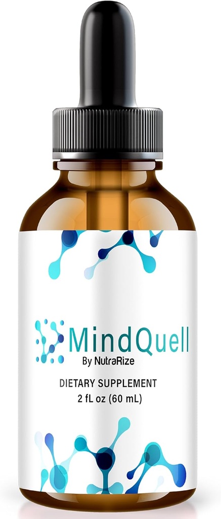 NutraRize MindQuell Drops, All-Natural Support Fórmula, Suplemento Premium para Apoyar Focus y Concentración, Revisión Oficial de Mind Quell Gotas (30 Servimientos)