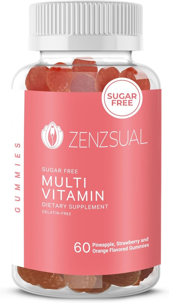 ZENZSUAL Multivitamina Gummies – Suplemento dietético adulto con vitamina C, Biotina, Zinc - Tasty, Sin azúcar, Gelatin-Free Immune Support Gummies for Daily Wellness (60 Flavored Gummies)