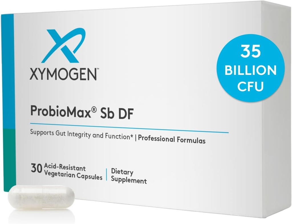 XYMOGEN ProbioMax Sb 35B - 35 Billion CFU Probiotic Supplement with Lactobacillus & Bifidobacterium lactis HN019 - Probiotics for Digestive Health - formerly ProbioMax Sb DF (30 cápsulas)