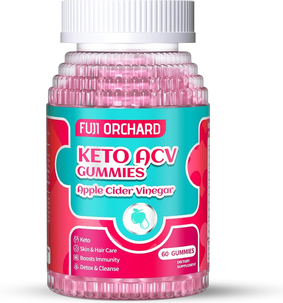 Keto ACV Gummies for Weight Loss - Delicious 1500MG Apple Cider Vinegar with Mother, Probiotics, Vitamins B6 &amp; B12, Vegan & Non-GMO - Supports Metabolism & Fat Burn for Women, 60 Vegan