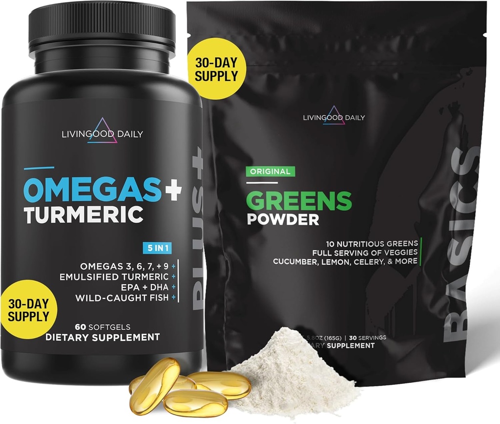 Livingood Daily Omegas y Greens Bundle - Rich in Antioxidants
