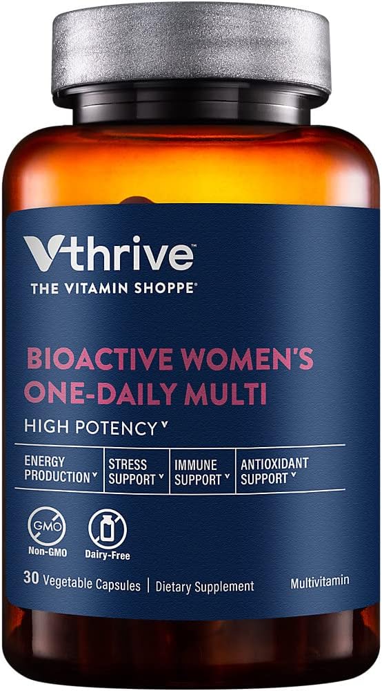 Vthrive Once Daily bioactive Multivitamin for Women Advanced Formula to Support Healthy Aging, Stress Management, and Global Vitality with Essential Nutrients (30 Vegetarian Capsules)