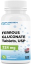 Laboratorios de Puro Gluconato Ferroso 324 mg [High Potency] Suplemento de Hierro, Gentle on Stomach - 100 Tablets