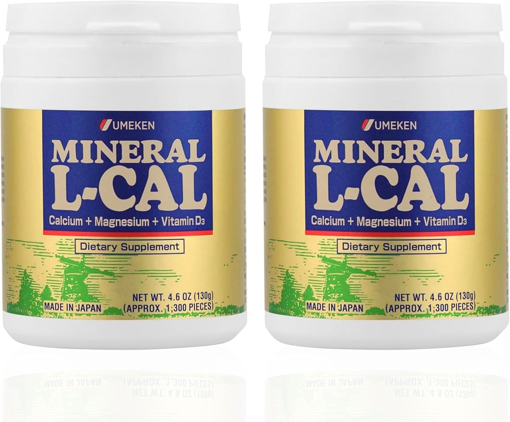 Calcio mineral L-Cal con Vitamina D3, 4 Mes de Suministro, Agua Soluble Ball Formato con Magnesio & Minerales, Absorbing rápido Magnesio de Calcio D3 Suplemento, 1.300 bolas por botella, 130g Cada, Pack de 2