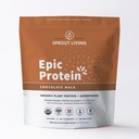Sprout Living Epic Protein, Plant Based Protein & Superfoods Powder, Chocolate Maca Powder  20 Grams Organic Protein Powder, Vegan, Non Dairy, Non-GMO, Gluten Free, Low Sugar (5 libras, 60 servidos)