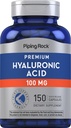 Piping Rock Hyaluronic Acid Capsules | 100mg | 150 Count | Premium Formula | Non-GMO, Gluten Free Supplement