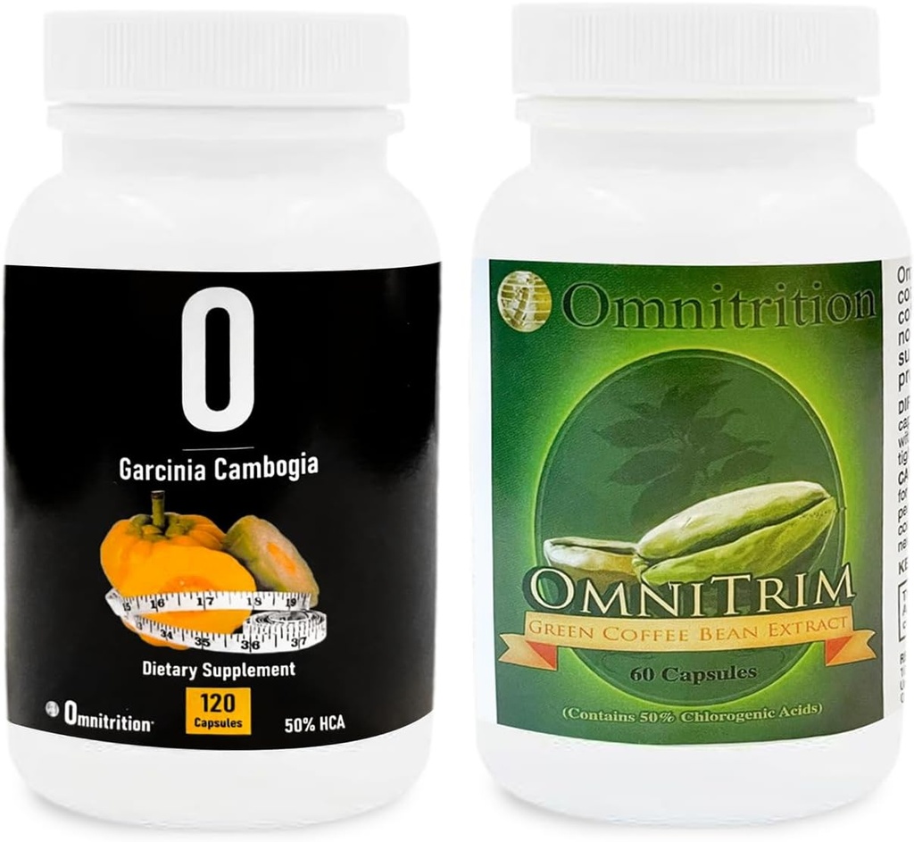 Omnitrition Supplements Kit: Green Coffee Bean Extract (60 Capsules) and Garcinia Cambogia (120 Veggie Capsules) | Antioxidant-Rich for Vitality | Pure Formula, No Additives