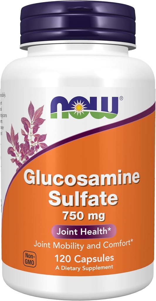 AHORA Suplementos de alimentos, Sulfato de Glucosamina 750 mg, con certificación de suplemento dietético UL, 120 cápsulas de veg
