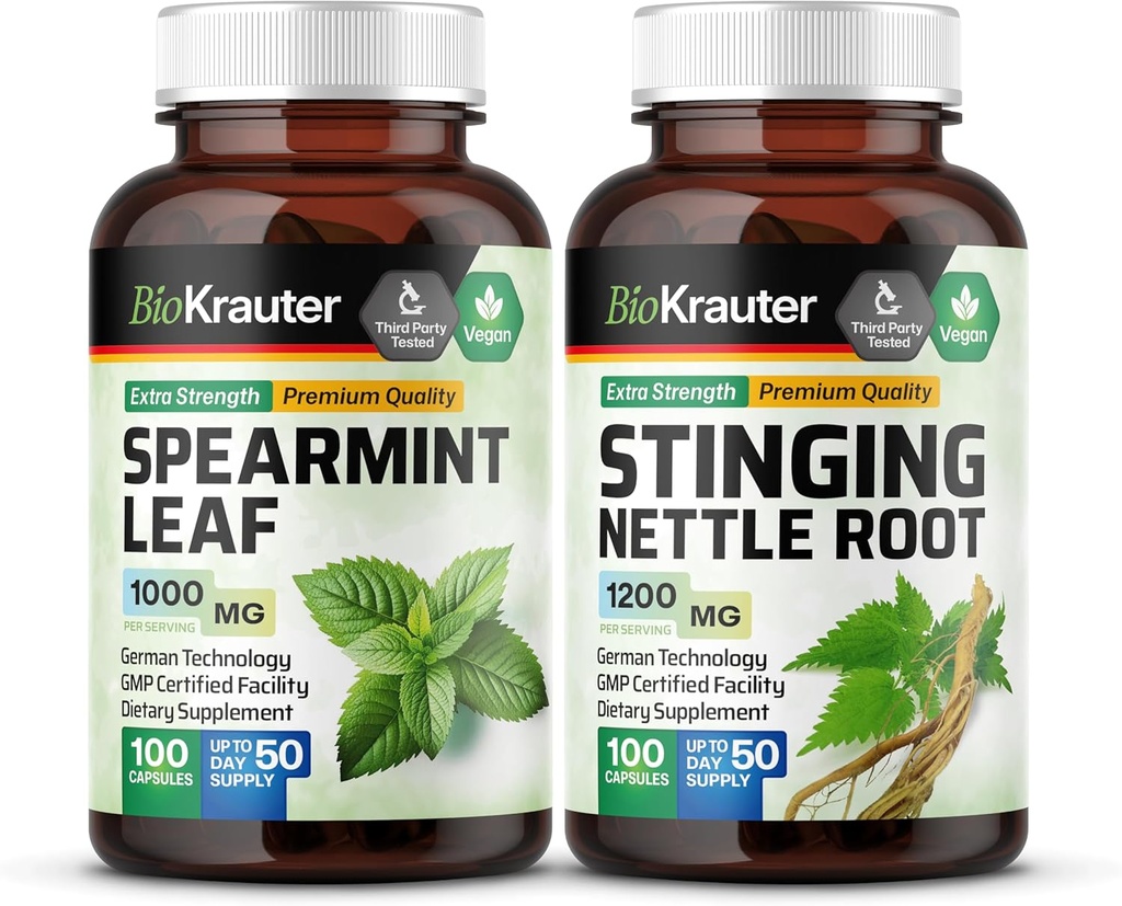 BIO KRAUTER Spearmint 100 cápsulas &amp; Stinging Nettle 100 cápsulas
