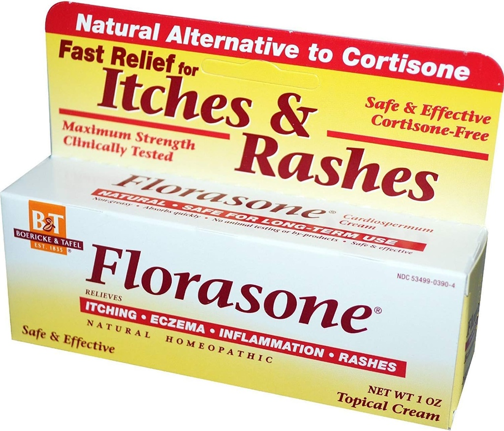 Boericke " Tafel Florasone Itches " Rashes Cream - 1 oz, 2 Pack
