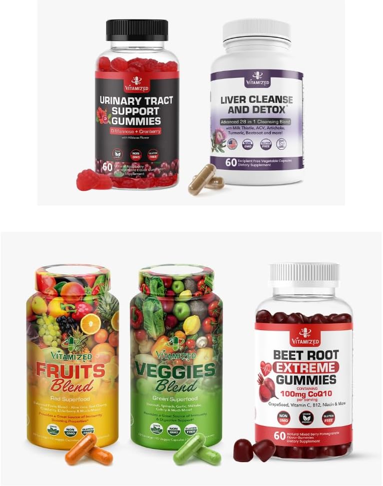 Conjunto completo de bienestar: Eleva tu salud con cuatro suplementos esenciales