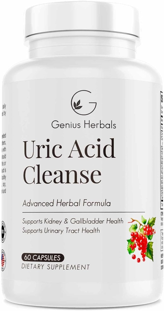 Uric Acid Cleanse – Apoya Kidney, Liver, Gallbladder &amp; Urinary Tract Health, Advanced Herbal Formula - 60 cápsulas