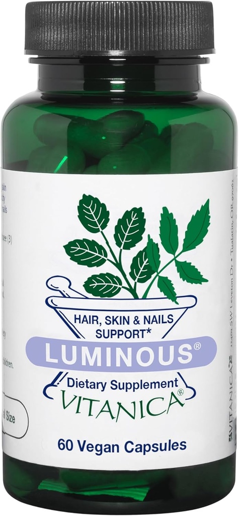 Vitanica Luminosa, Peluquero, Piel y Nail Support, Vegan, 60 cápsulas