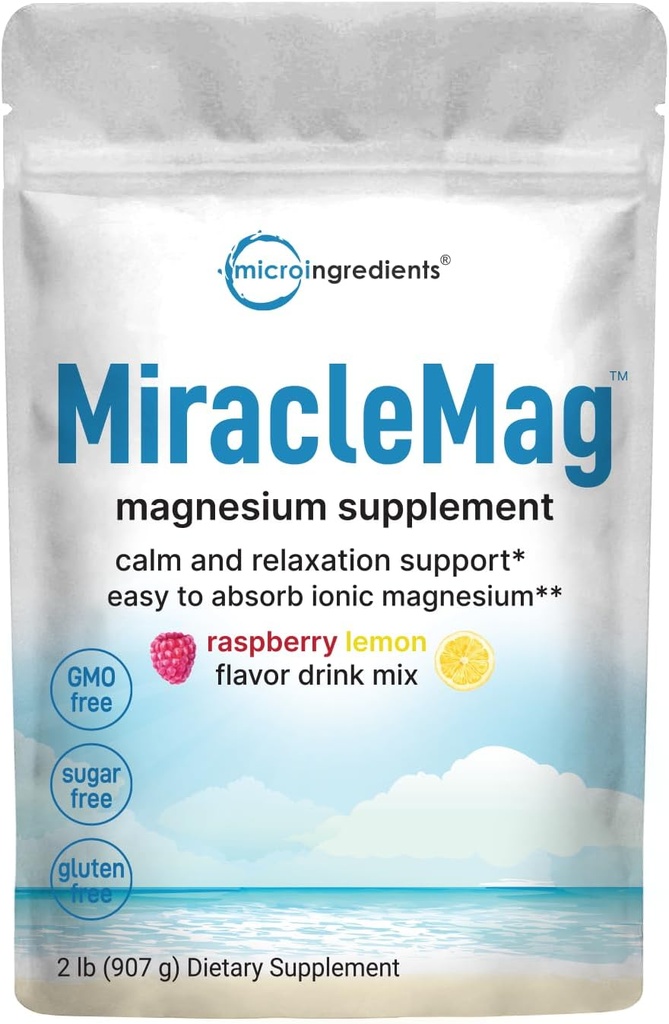 Calm Magnesium Powder, 2lbs | Magnesium Citrate Powder | Sweet Raspberry Lemon Flavored | Calm & Relaxation Mineral Support | Easily Absorbed | Non-GMO, Vegan, Sugar Free