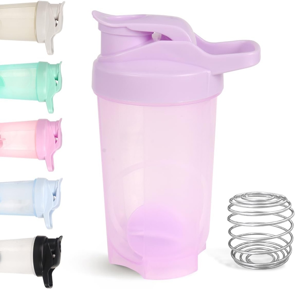 D.Y.A 16oz Botella de Shaker,Botella de Shaker de Protein para Protein Shakes, Botella de Shaker para Pre Workout y Viaje Para Ir,BPA Gratis &amp; Easy Clean Protein Shaker Botella,Purple