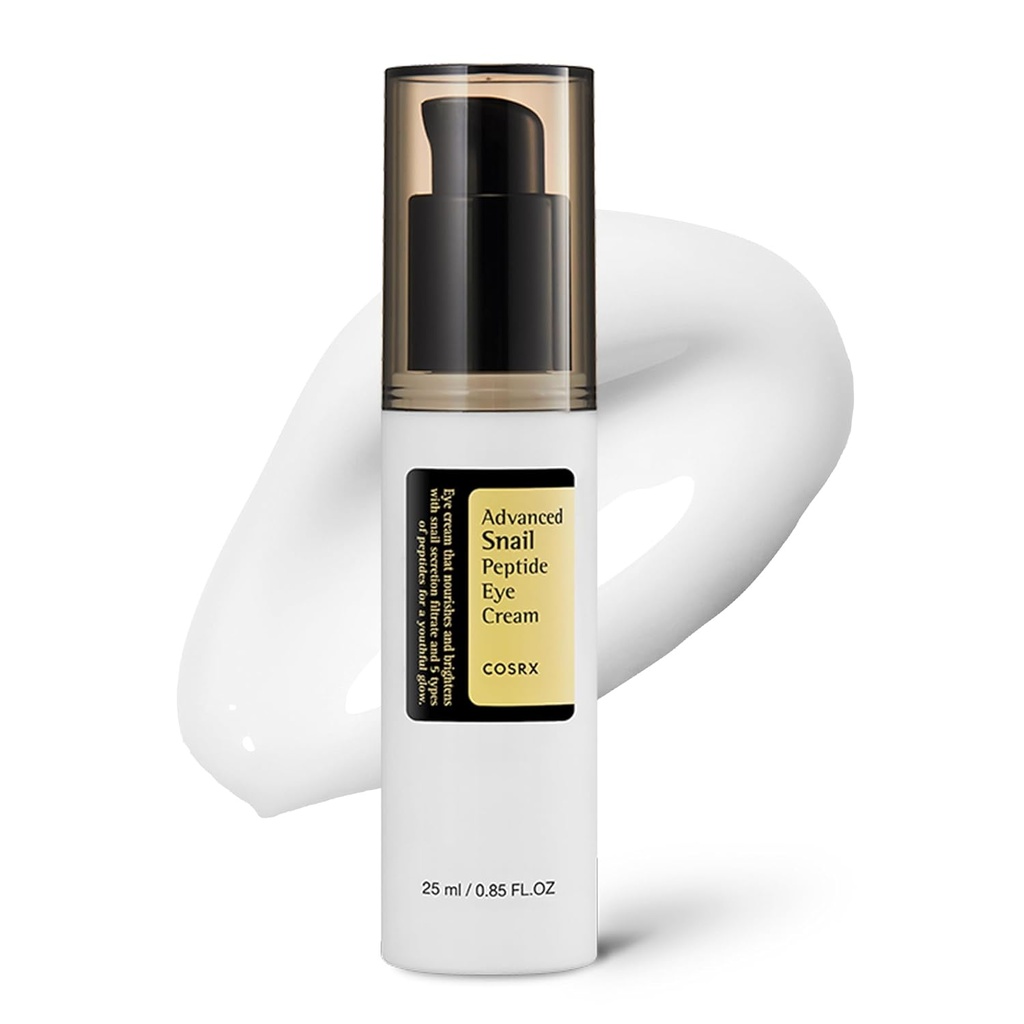 COSRX Snail Mucin Peptide Under Eye Cream, 0.84 fl oz, 73.7% Snail Mucin y Niacinamide, Eye Care, Eye Cream Anti Aging, Dark Circles, Korean Skin Care