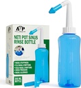 Neti Pot Sinus Rinse Bottle for Natural Sinus Relief - Nose Wash Cleaner Pressure Rinse for Adult &amp; Kid - Nasal Irrigation System by Abraham The Pharmacist