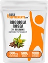 BulkSupplements.com Rhodiola Rosea Extract - 3% Rosavin, Rhodiola Extract, Rhodiola Root Extract - Rhodiola Suplemento, Rhodiola Powder - Vegan, 500 mg por Serving, 500g (1.1 lbs)