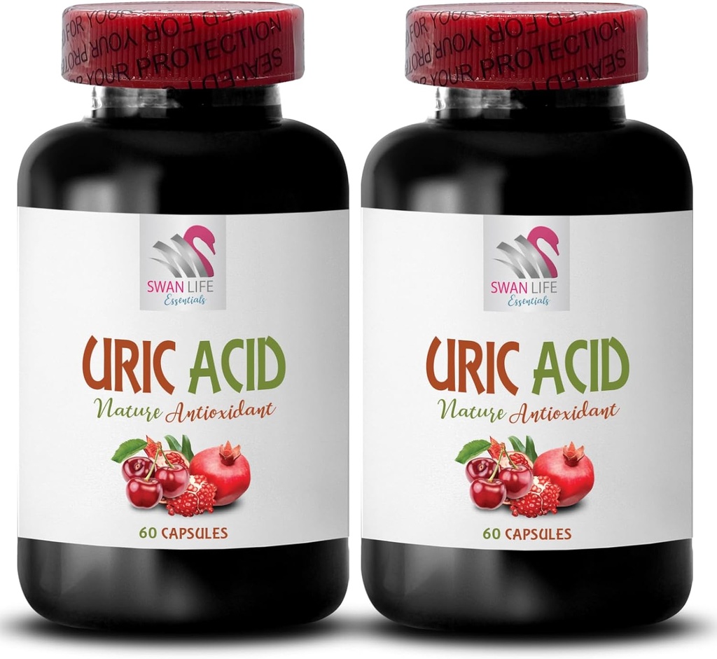 cristales de ácido úrico - URIC ACID - prueba de ácido úrico, control de ácido úrico, jugo de cereza de tarta, cápsulas de cereza de tarta, extracto de café verde, aceite de grano verde, jugo de arándano, suplemento de arándano 2Bot