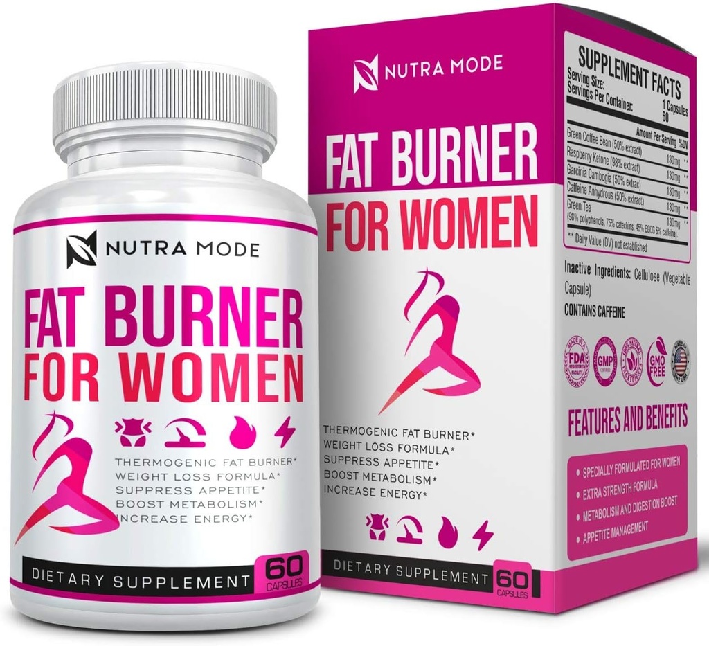 Píldoras de pérdida de peso natural para píldoras de dieta femenina-mejor que trabajan rápido para mujer-apegado Suppressant-Thermogenic Belly Fat Burner-Carb Blocker-Metabolism Booster Energy Supplements -60ct