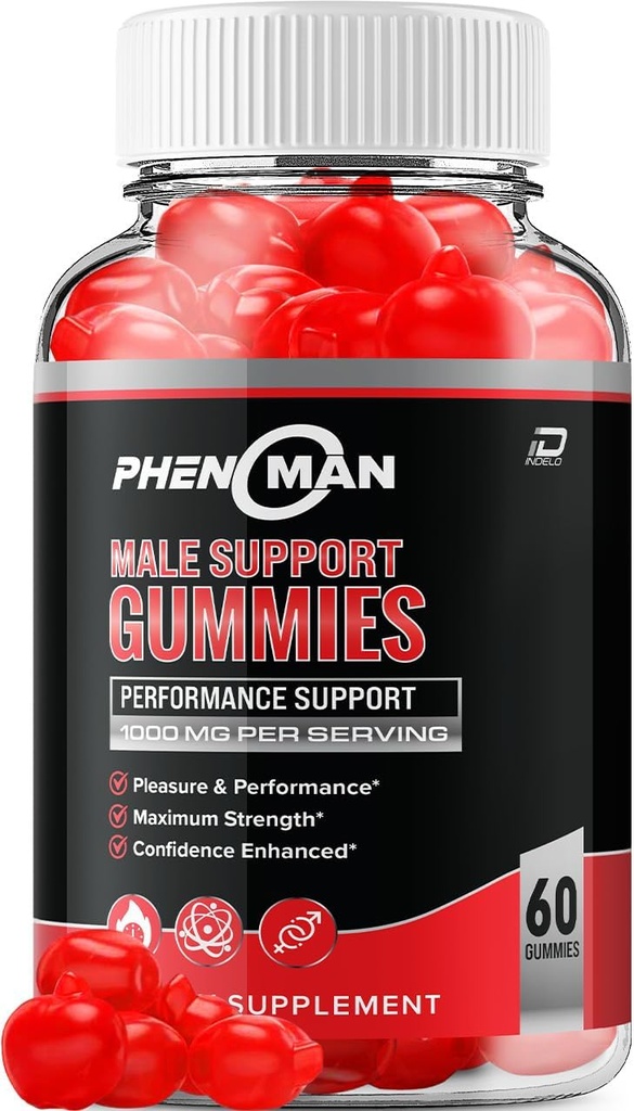 Fenoman for Men Gummies – Pheno Man Max Performance, Phenoman Advanced Formula, Extra Strength Natural Supplement for Muscle Growth &amp; General Health Support and Reviews (1 Pack – 60 Gummies)