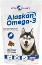Planeta Vital - Alaskan Omega-3 Mandíbulas suaves para perros, Aceite de Pesca Salvaje de Alaska – 30 Mandíbulas suaves