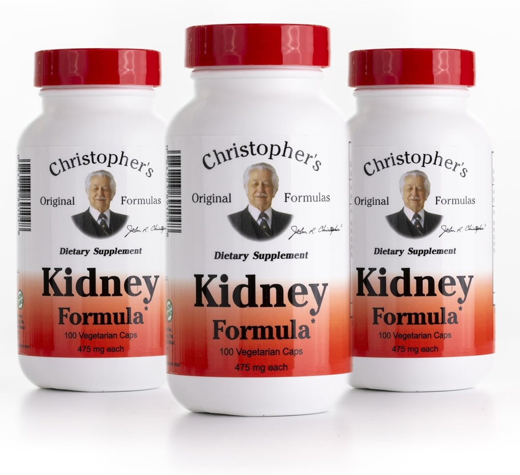 Christopher's Original Formula Kidney - Cleanse Detox &amp; Repair Formula - Herbal Blend Support - Pack de 3