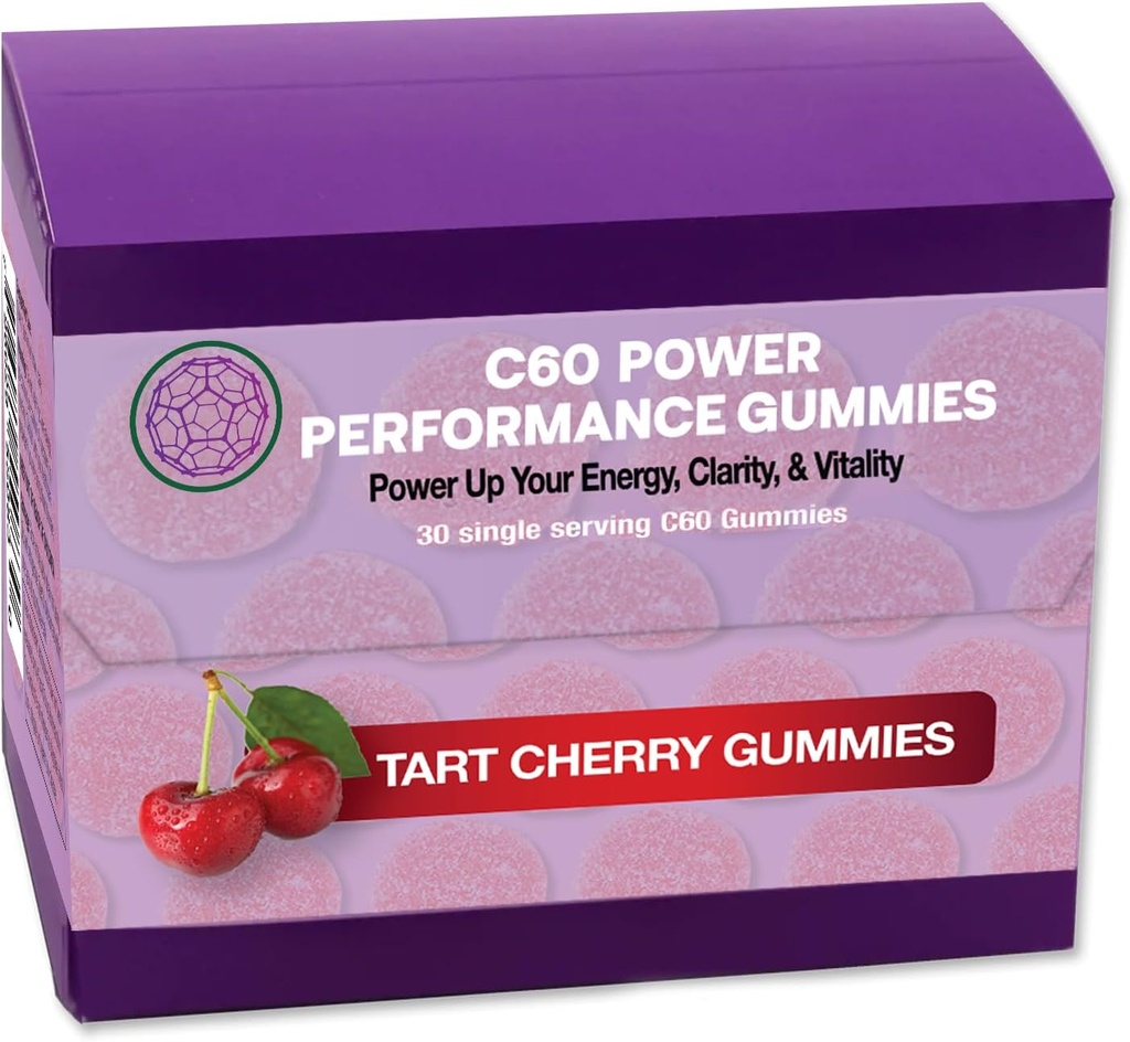 C60 Power C60 Gummies - Natural Wellness Support for Men &amp; Women, 99.99% Puro Sublimated Carbon Fullerenes, Promotes Energy, Mental Clarity, " Stamina - 30 Count