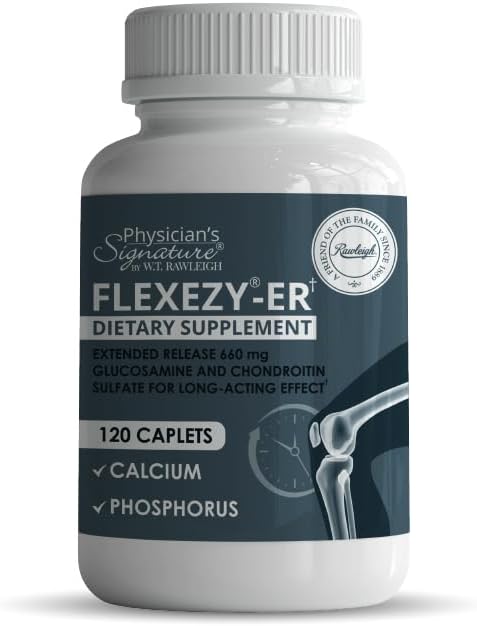 Rawleigh Flexezy-ER: 120 Caplets tención las 24 horas del día Soporte Conjunto Fórmula  sometida Glucosamine " Chondroitin Sulfate Blend ← Calcium " Phosphorous  24-Hour Extended Release ← Joint Health Supplement for Men " Women