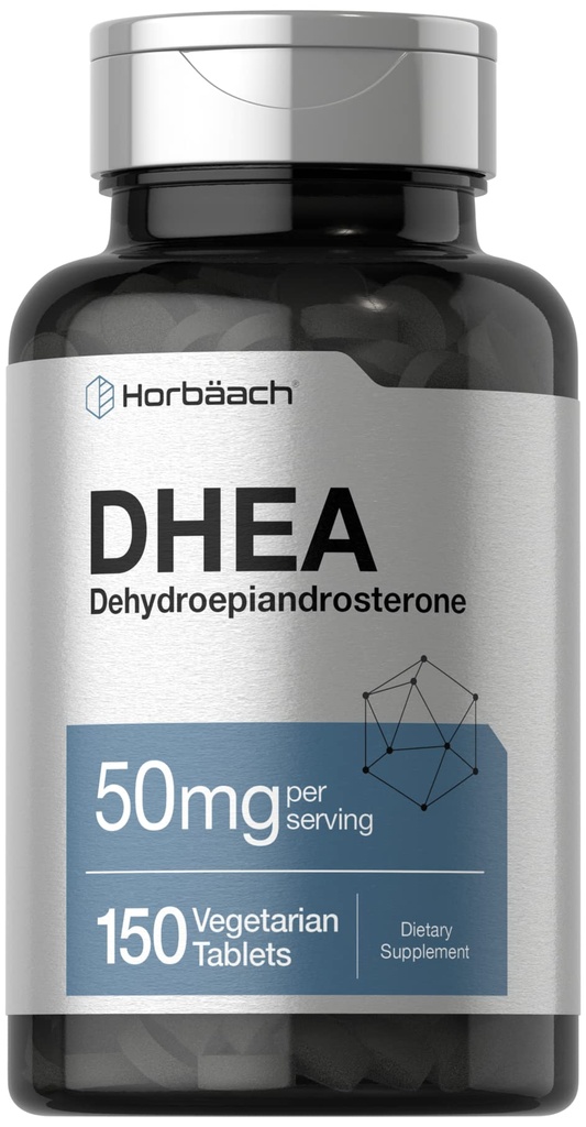 Horbäach DHEA 50mg tención 150 Tablets ← Non-GMO, Gluten Free Supplement