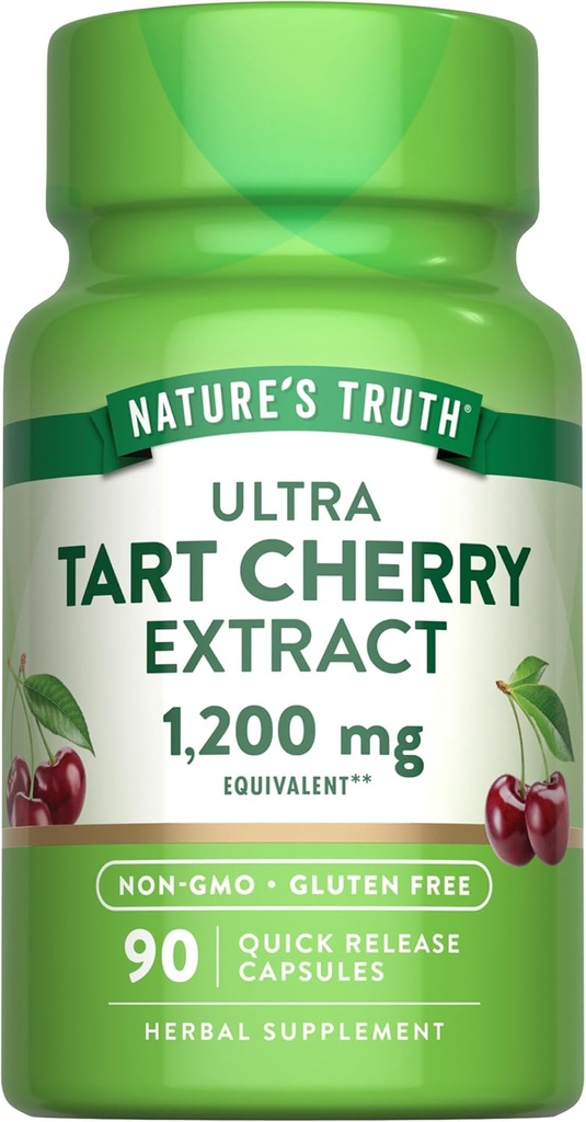 Nature's Truth Tart Cherry Extract Capsules | 1200 mg | 90 Count | Non-GMO & Gluten Free Supplement