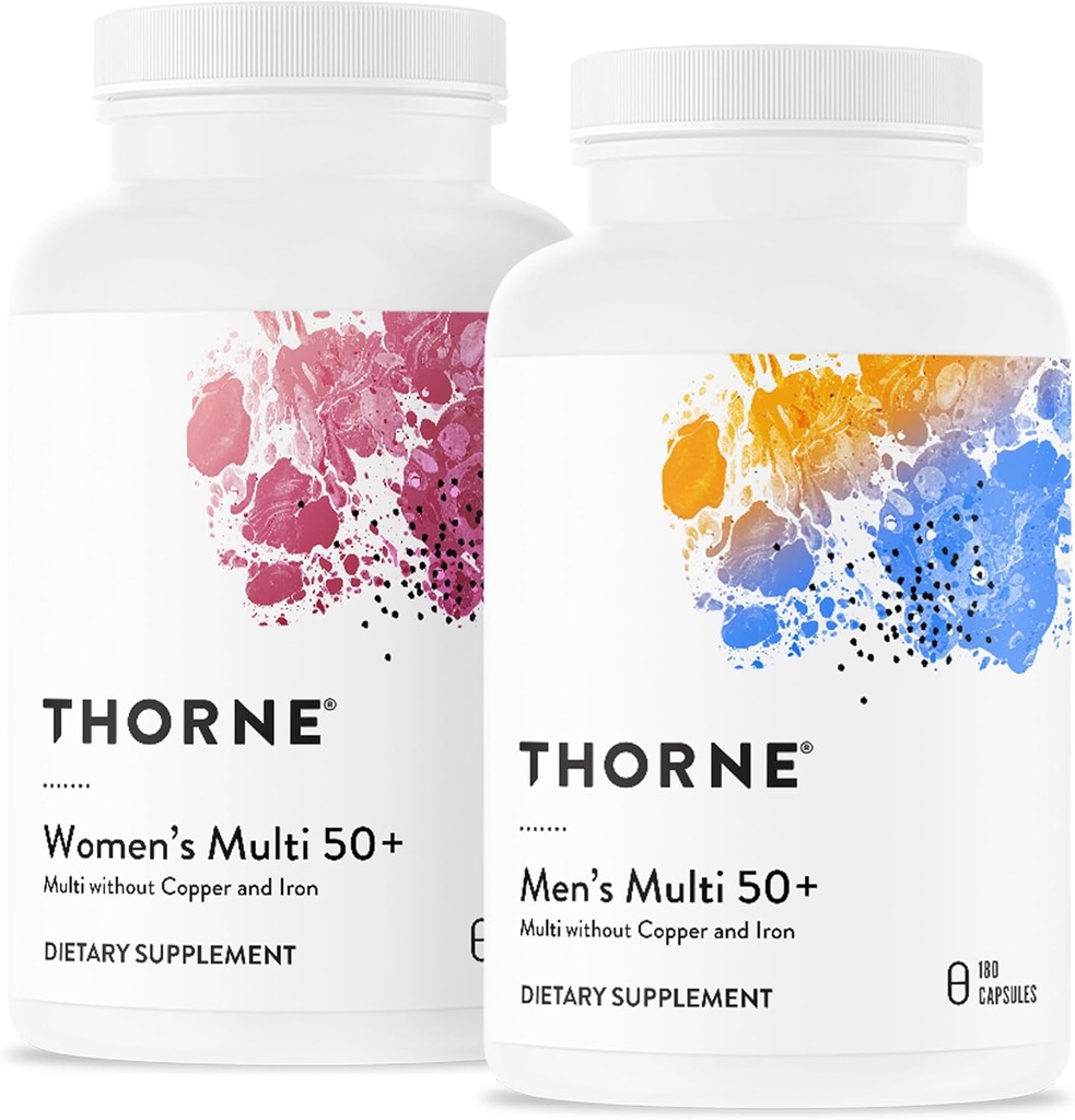 THORNE - Active Aging Multivitamin Bundle - Tailored Nutrition for Men &amp; Women 50+ - 30 Servings