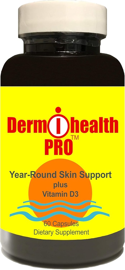 Protección solar DermiHealth Pro Antioxidante Polypodium Leucotomos 350mg Plus Vitamina D3 2,000 UI (60 cápsulas)