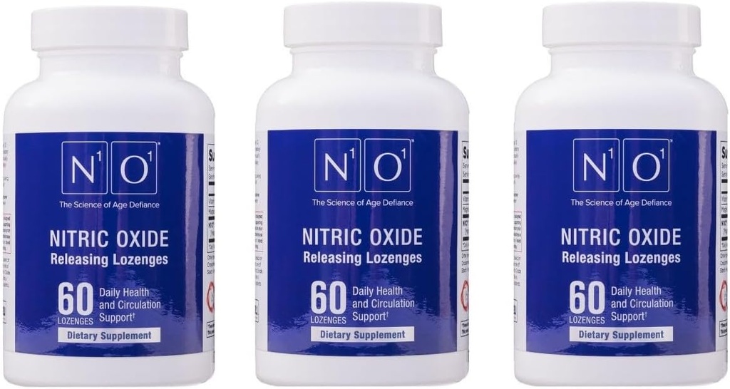 N1O1 Lozenges de óxido nítrico para el apoyo a la salud cardíaca - Suplemento dietético para flujo sanguíneo, oxidación y presión arterial - 180 Conteo