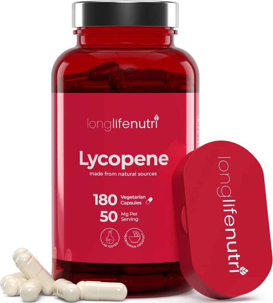 Lycopene 50mg 180 Vegetarian Capsules ← Suplemento Salud Silencio Natural Tomato Extracto No GMO ← Pure Powder