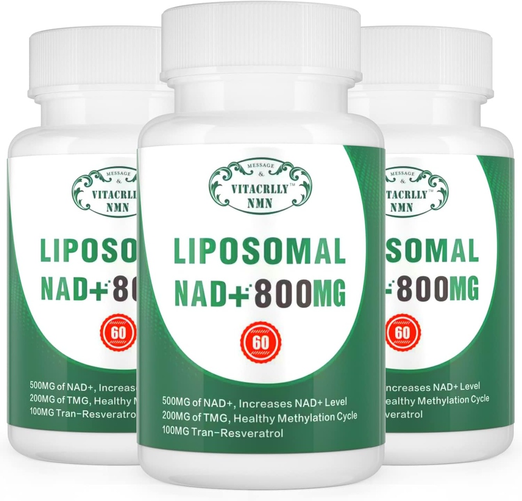 NAD+ Suplemento Liposomal NAD+ Plus 800MG Nicotinamide Riboside Alternative for Cell Energy, Healthy Aging and Muscle Repair 180 Capsules (Pack of 3)
