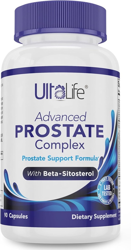 ULTALIFE Advanced Saw Palmetto Prostate Supplement for Men with Beta Sitosterol Promotes Urinary Comfort, Sleep Quality &amp; Prostate Health 90 Capsules