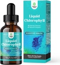Gotas de clorofila líquida vegana - gotas de líquido cromofiladas súper concentradas - Soporte digestivo interno Salud inmune y soporte desintoxicación corporal completo y limpieza (60 piezas)