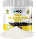 AKI Inulin Jerusalem Artichoke Powder (6oz/170g) Bien en fibra " Prebiótico, Ideal para café, Smoothies, Jugo " Otras comidas - Vegan, Sin gluten (Pack de 1)