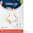 Nampons Kids Nosebleed Stoppers - 6 Easy to Use Nose Bleed Stopper Plugs Kit para niños. Confía en Pediatras. Agente de cierre hipoalergénico detiene los sangrientos rápido en contacto. Seguro y sin dolor