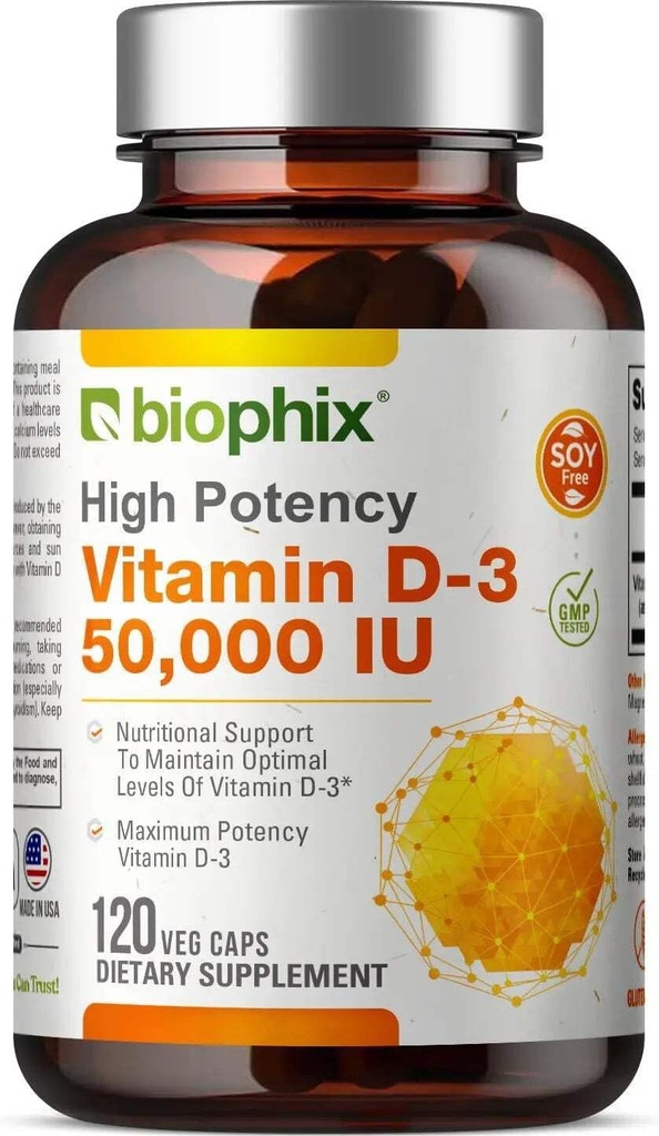 biophix Vitamin D-3 10000 IU High-Potency 120 Softgels - High-Potency Non-GMO Soy-Free Supports Strong Bones Immune Health