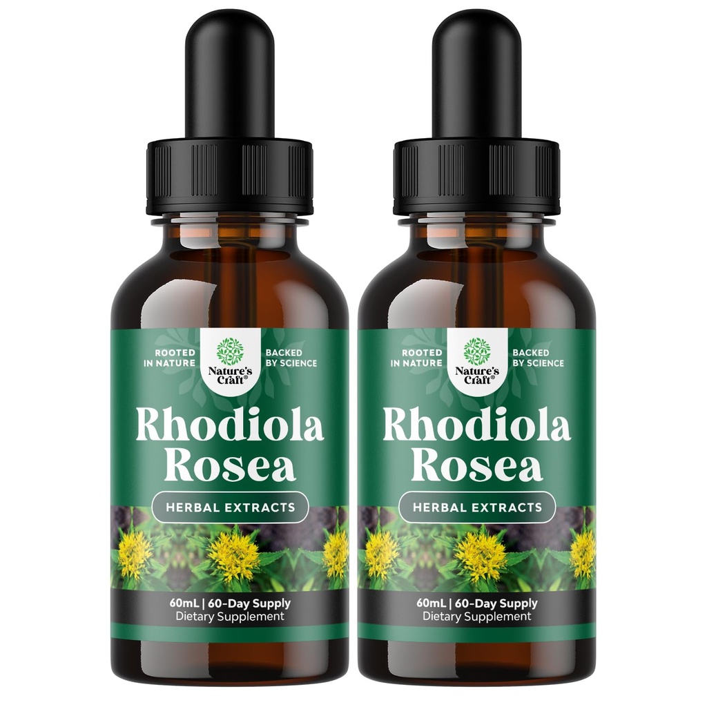High Potency Rhodiola Rosea Tincture - Liquid Rhodiola Suplemento para Stress Energy and Mood Support con 3% Salidrosides Rosea Extract - Vegan Non-GMO &amp; Alcohol-Free (120 Servings)
