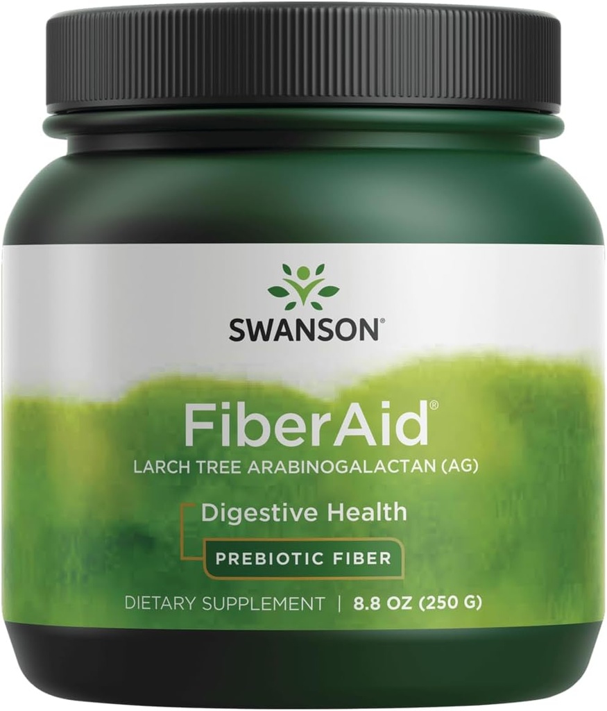 Swanson FiberAid - Larch Tree Arabinogalactan (AG) Polvo - Fiber Drink Mix Promoting Digestive Health and Supports Gastrointestinal Health - (8.8oz)