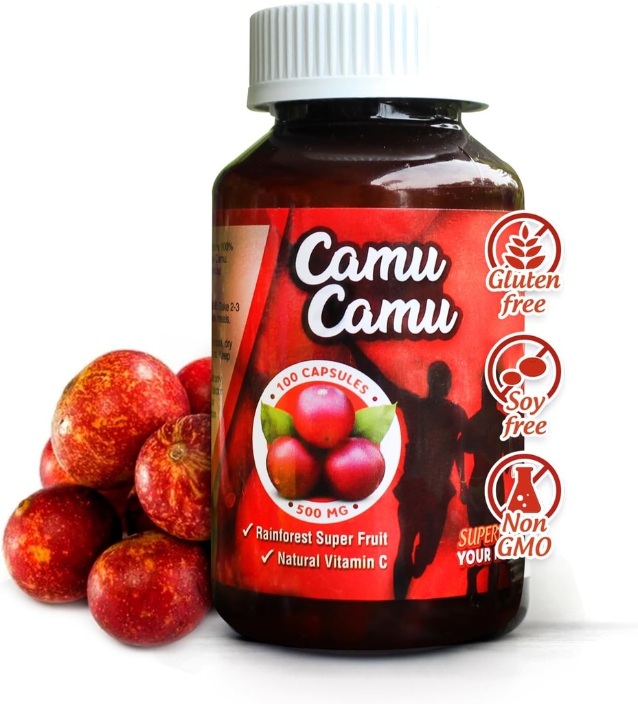 Sikyriah Camu Capsules l 1000mg High Vitamin C Source l Immune System Support Pills l Powerful Antioxidant " Anti-Aging Supplement l Non-GMO and Gluten Free l