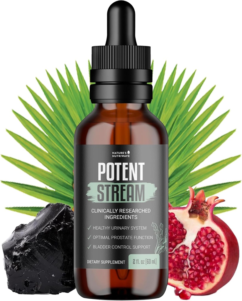 PotentStream Drops - Original Fórmula, Suplemento Líquido Natural con Extractos de Planta TENIDO 100% Natural, Hecho en EE.UU., 1 Mes de Suministro