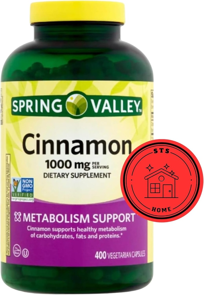 Spring Valley Suplemento dietético de canela, 1000 mg, 400 Conde + pegatina STS.