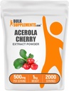 BulkSupplements.com Acerola Cherry Extract Powder - Natural Vitamin C Supplement, Acerola Cherry Powder - Vegan &amp; Gluten Free, 500mg per Serving, 1kg (2.2 lbs) (Pack of 1)