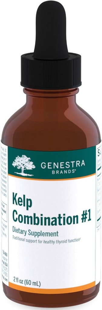 Genestra Brands Kelp Combination #1 ← Contiene Bladderwrack, Borage, Skullcap, American Ginseng y Eleuthero ¦ 2 fl. oz.